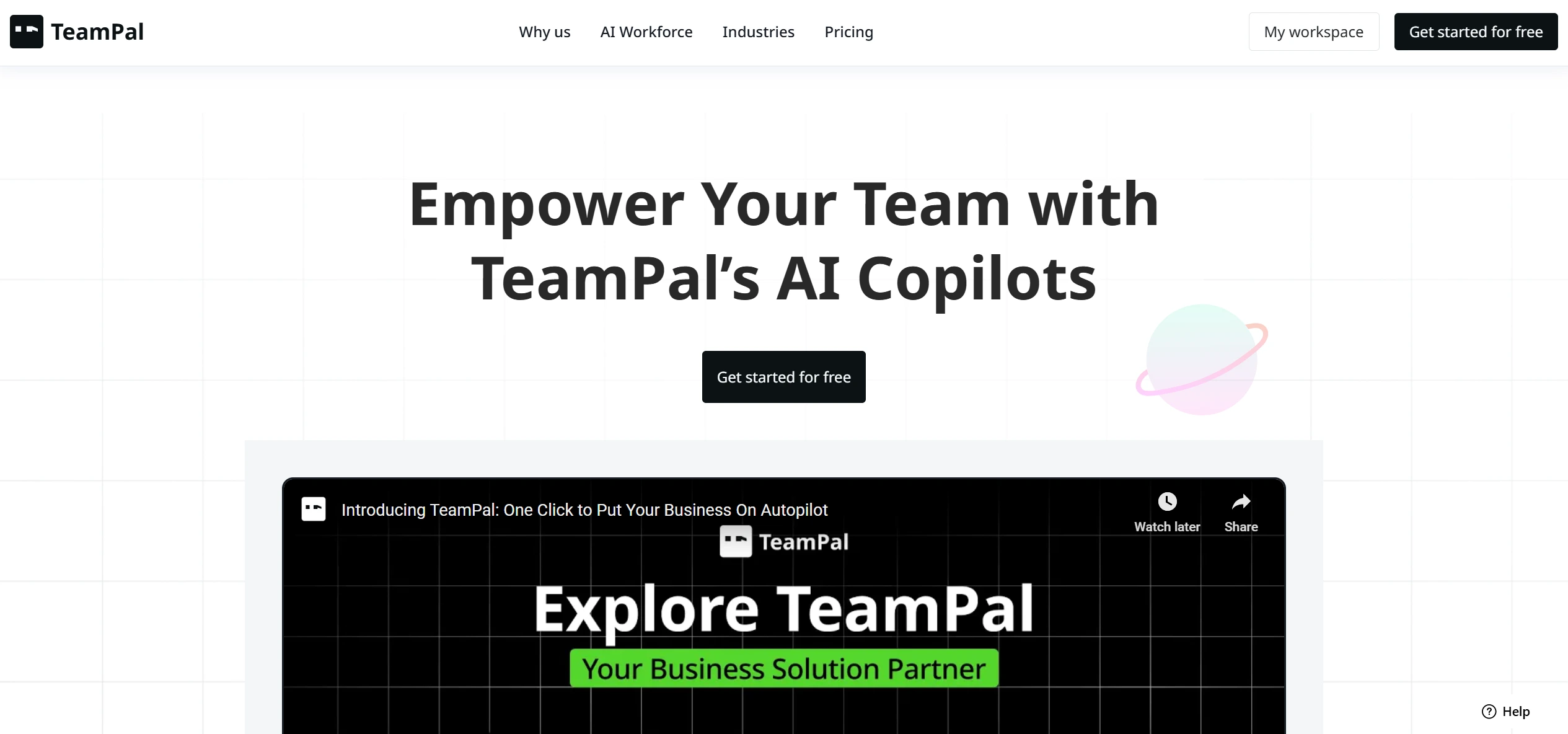 TeamPal homepage