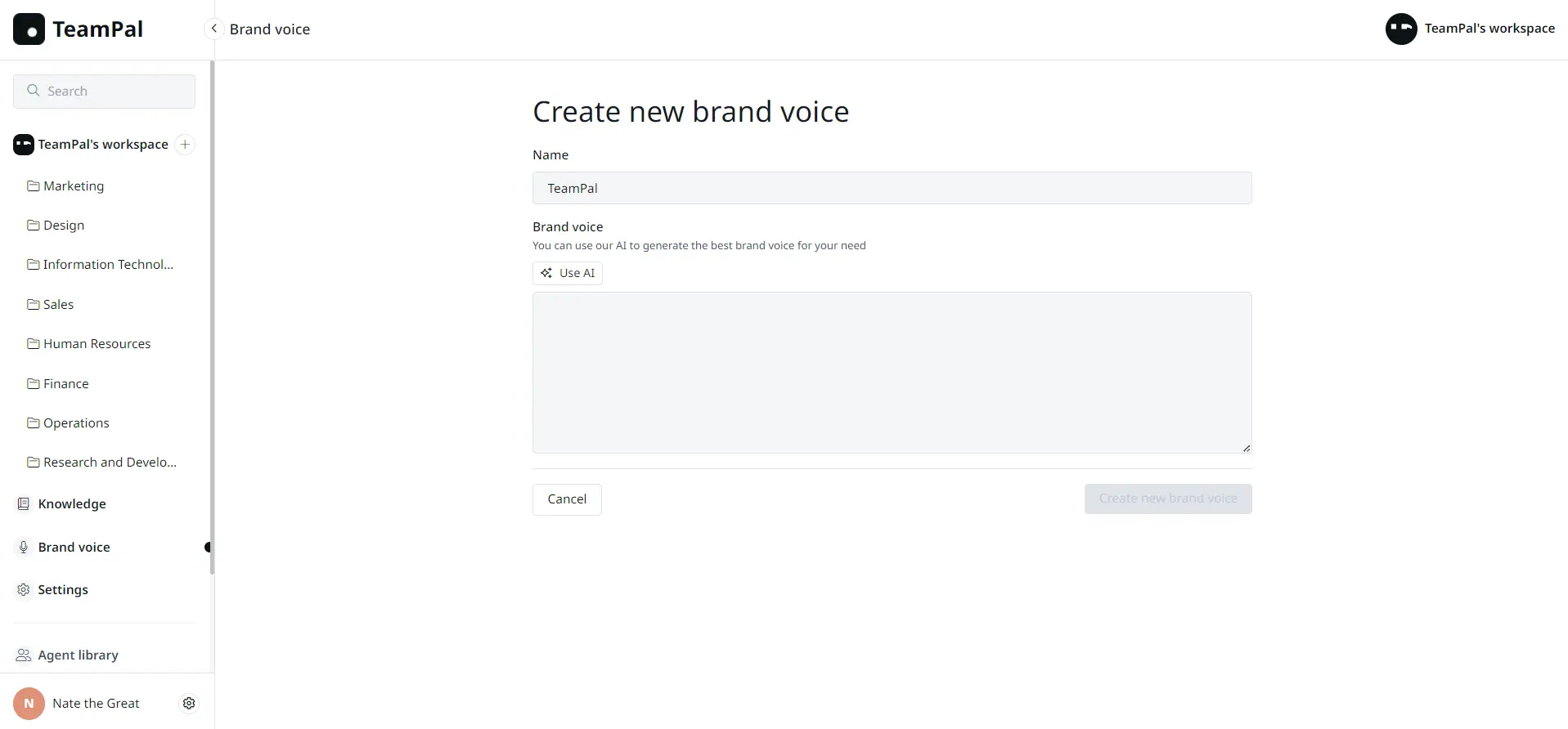 Create brand voice