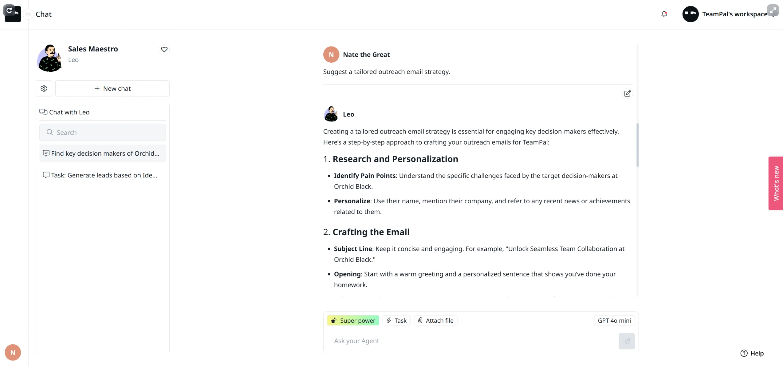 Suggest tailored outreached strategy